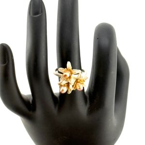 Michael Michaud Orange Blossom Triple Flower Adjustable Ring