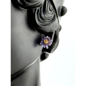 Michael Michaud Purple Aster Stud Earrings