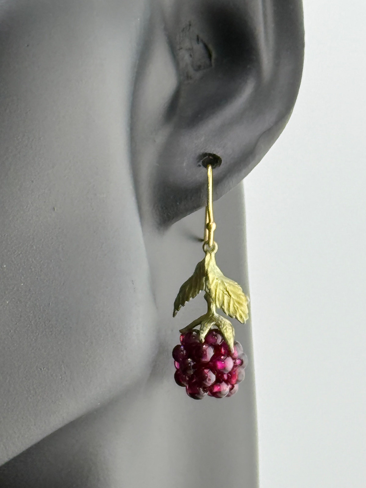 Michael Michaud Raspberry Drop Wire Earrings