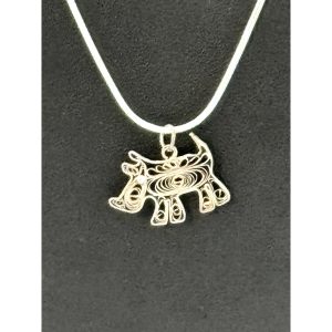 Vintage Sterling Silver Scotty Dog Pendant Necklace