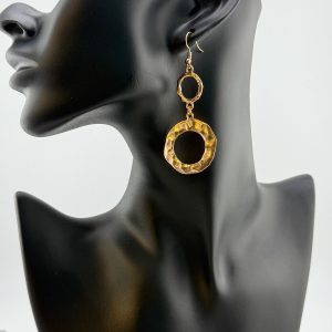 Karine Sultan Circle Drop Earrings in Rose Gold