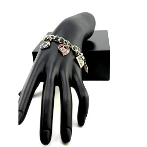 Vintage 925 Sterling Silver Chain ABWA 8 Charm Bracelet