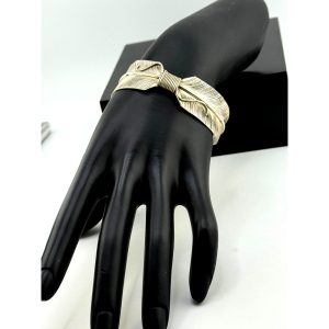 Navajo Bernita Begay Oxidized Sterling Silver Cuff Bracelet