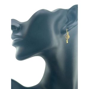 Jane Diaz Gold Plated Sterling Silver Filigree Circle and Ball Earrings