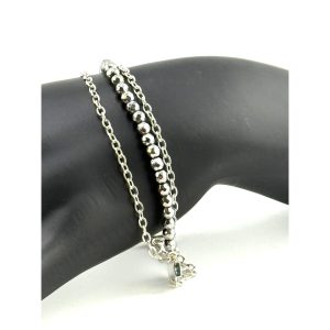 Silpada 'Trendy' Sterling Silver Natural Hematite Bracelet