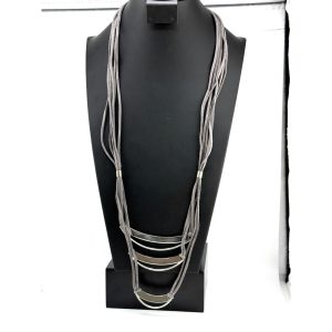 Silpada Grey Suede Luxe Layers Sterling 925 Necklace