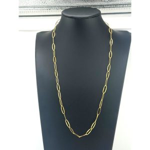 Jane Diaz Artisan Gold Plated Oval Link Chain Necklace