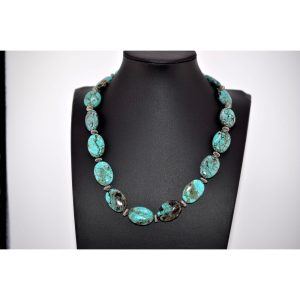Navajo Handmade Tibetan Turquoise Sterling Necklace