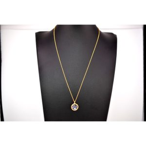 Catherine Weitzman Botanical Necklace-Forget Me Not Flower Pendant