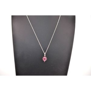 Vintage 925 Sterling Silver Amethyst Pendant Necklace