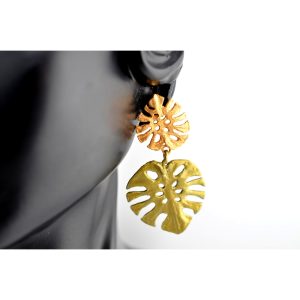 Michael Michaud Monstera Large Post Earrings
