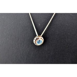 Vintage 925 Sterling Silver Topaz Pendant Necklace