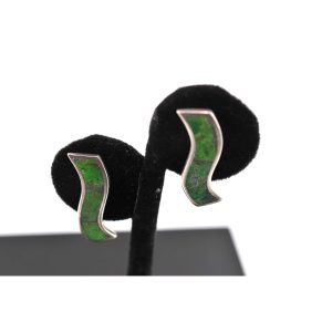 925 Sterling Silver Mexico Turquoise Screw Back Earrings