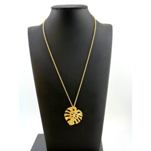 Michael Michaud Monstera Plant Pendant Necklace