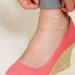 Silpada Clarity Loll Anklet Cubic Zirconia & Sterling Silver