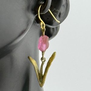 Michael Michaud Tulip Drop Wire Earrings