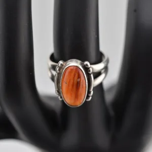 Native American Navajo Freda Martinez 925 Sterling Spiny Oyster Ring Size 6.75