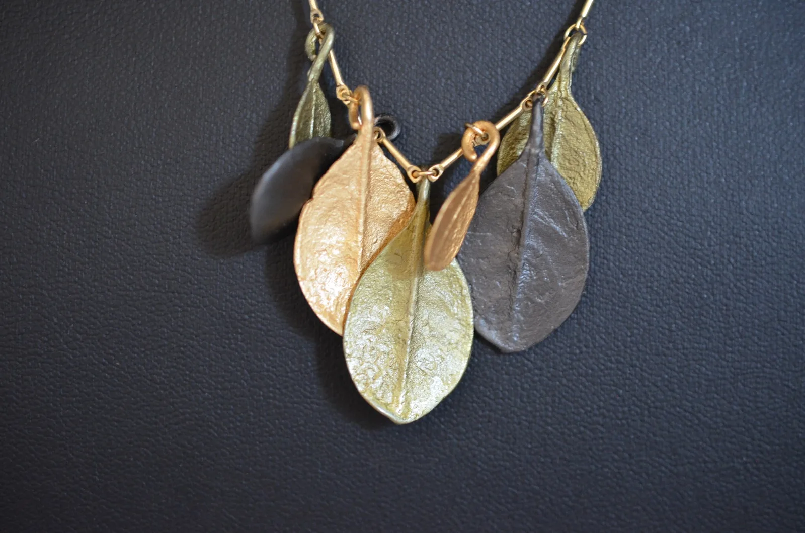 Michael Michaud Bahamian Bay Tri-Color Leaf Pendant Necklace - 16" Adj.