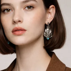 Navajo DM Begay Sterling Silver Turquoise Post Earrings