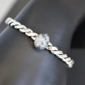 Native American Navajo Sterling White Buffalo Bracelet Cuff Ryntanna Yazzie
