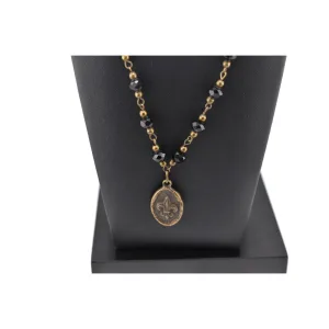 Clay Designs by Glee Crystal Beads Pewter Pendant Necklace