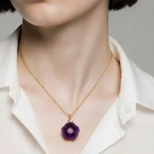 Michael Michaud Petunia 16" Adj. Single-Flower Pendant