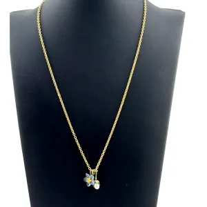 Michael Michaud Forget Me Not and Pearl Pendant Necklace